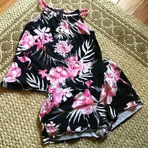Flower shirt and shorts set